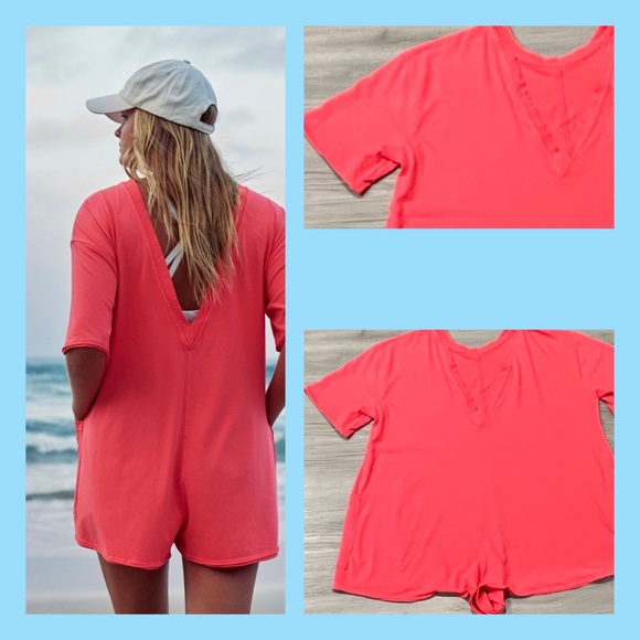 Free People, Size Large, HOT SHOT, Romper, Electric Sunrise, Short Sleeve, NWT! - Picture 15 of 15